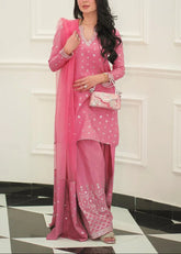 Grace Z-(S1203) - Stitched Embroidered 3pc Sequence Lawn Dress With Embroidered Sequence Lawn Dupatta.